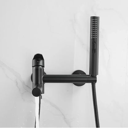 Robinet mitigeur baignoire salle de bain design moderne douchette - Noir - Laiton