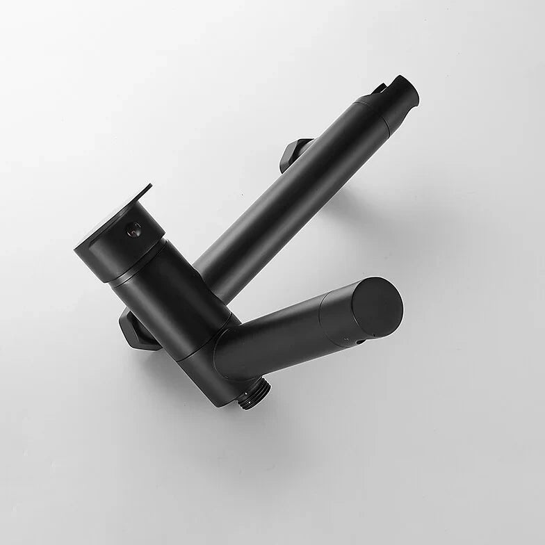 Robinet mitigeur baignoire salle de bain design moderne douchette - Noir - Laiton