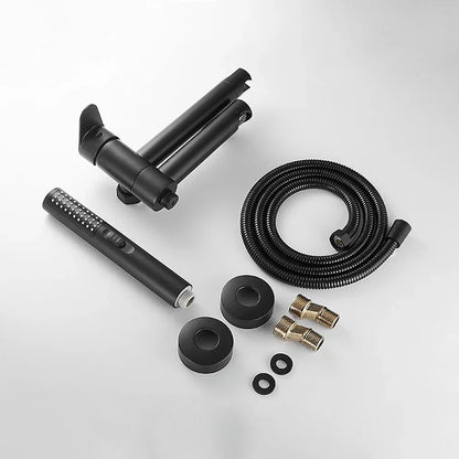 Robinet mitigeur baignoire salle de bain design moderne douchette - Noir - Laiton