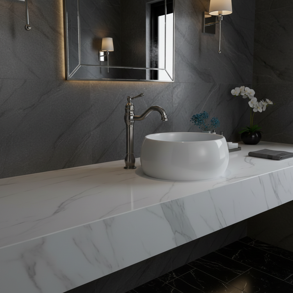 Robinet mitigeur salle de bain lavabo vintage rétro - Argenté - Laiton