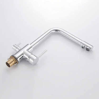 Robinet mitigeur cuisine évier purificateur d’eau 3 voies - Argenté - Laiton