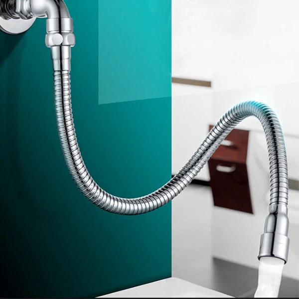 Rallonge de robinet rotatif flexible aérateur d'eau - Argenté
