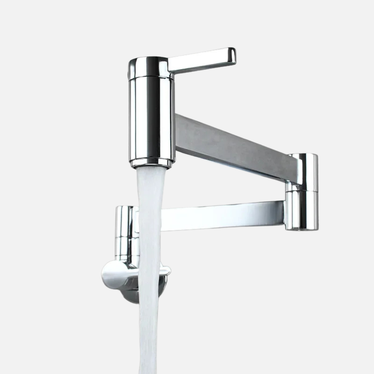 Robinet mitigeur évier cuisine eau froide rabattable mural encastrable - Argenté - Laiton