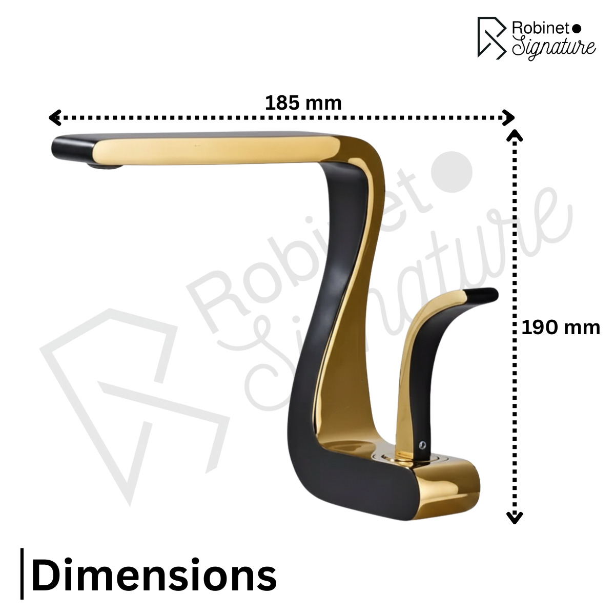 Robinet mitigeur lavabo salle de bain design incurvé - Blanc - Laiton