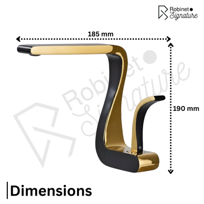 Robinet mitigeur lavabo salle de bain design incurvé - Blanc - Laiton