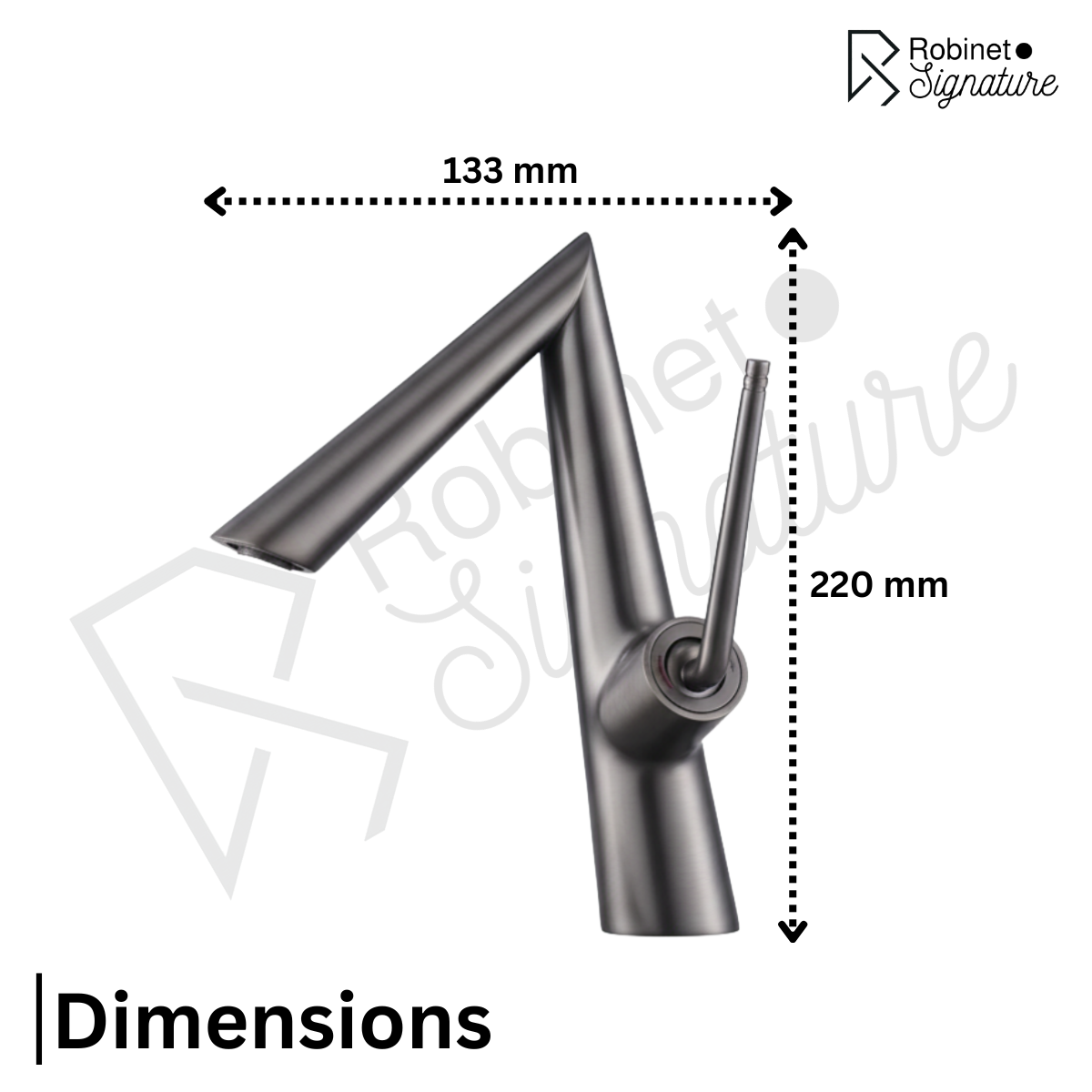 Robinet mitigeur lavabo salle de bain coudé - Blanc - Laiton