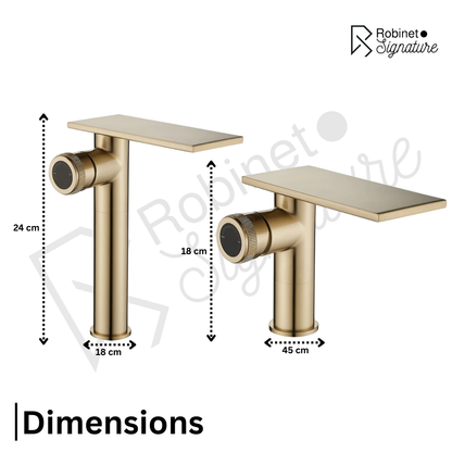 Robinet mitigeur moderne bec plat - Argenté - Laiton