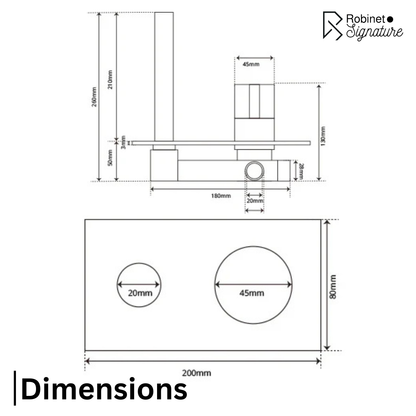 Robinet mitigeur mural salle de bain encastrable - Argenté - Laiton