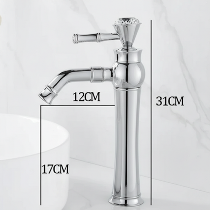 Robinet mitigeur lavabo salle de bain diamant - Argenté - Laiton