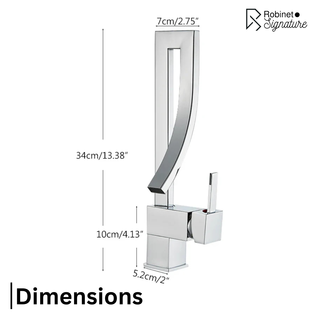 Robinet mitigeur lavabo salle de bain haut design - Argenté - Laiton