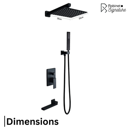 Robinet mitigeur baignoire salle de bain colonne de douche douchette - Noir - Laiton