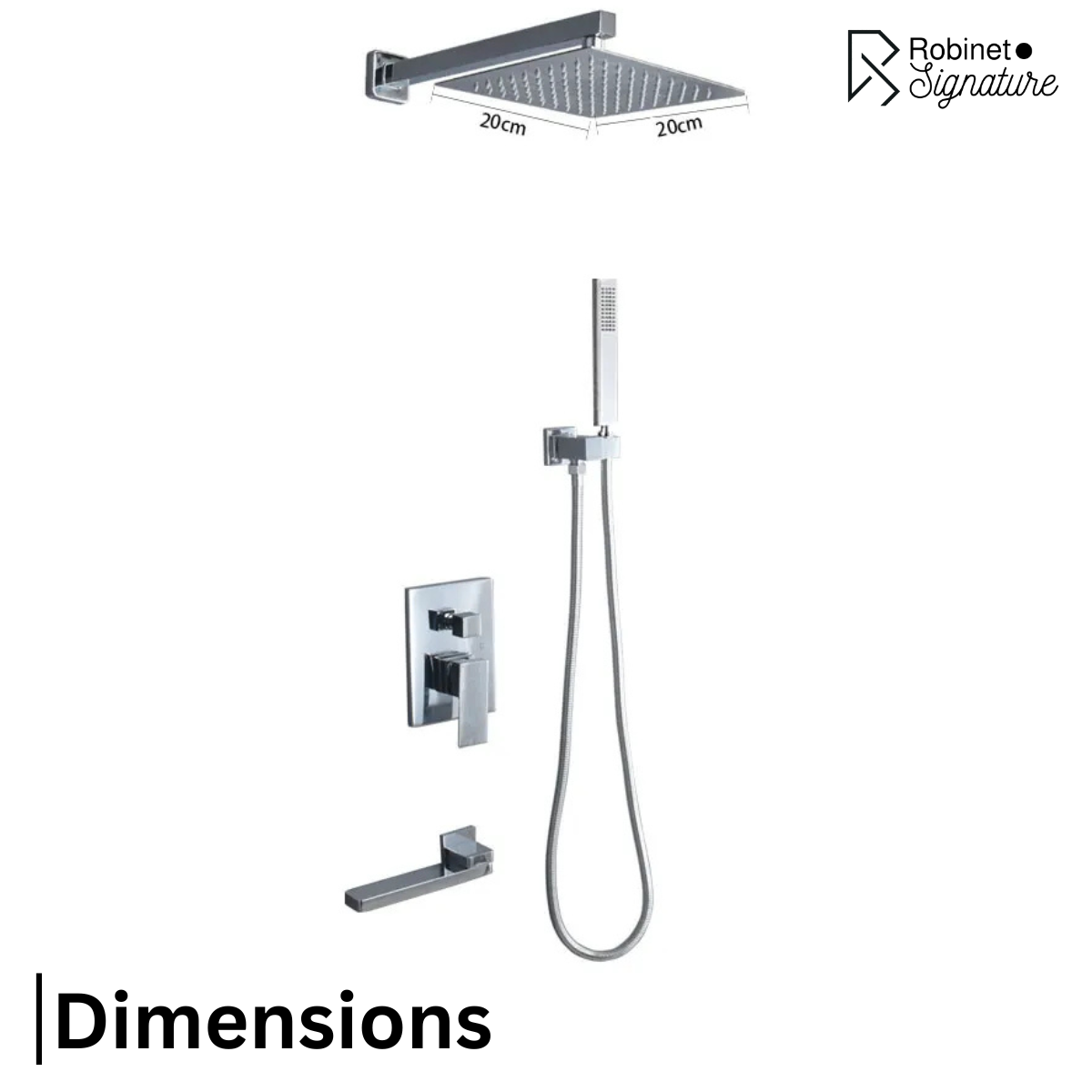 Robinet mitigeur baignoire salle de bain colonne de douche douchette - Argenté - Laiton