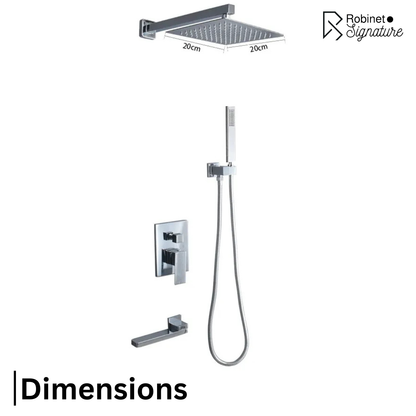 Robinet mitigeur baignoire salle de bain colonne de douche douchette - Argenté - Laiton