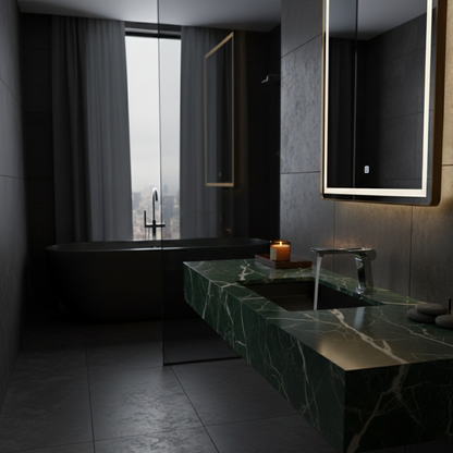 Robinet mitigeur moderne salle de bain lavabo - Argenté - Laiton