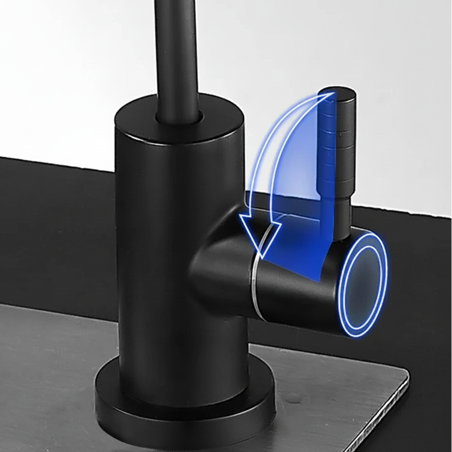 Robinet mitigeur évier cuisine fin - Noir