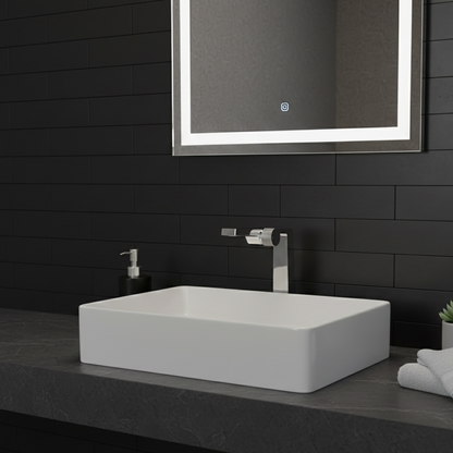 Robinet mitigeur salle de bain lavabo design contemporain - Argenté - Laiton