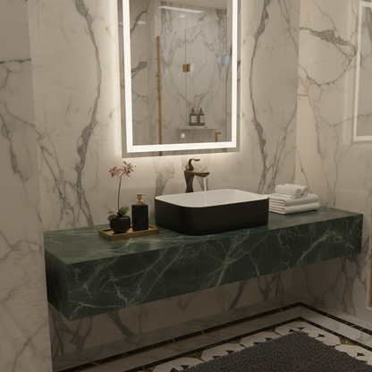 Robinet mitigeur torsade salle de bain lavabo - Noir - Laiton