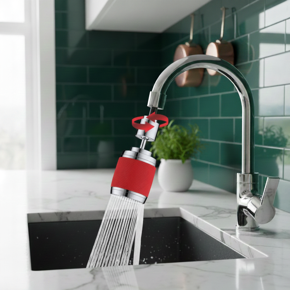 Tête de robinet mousseur filtre eau robinet - Rouge - Laiton