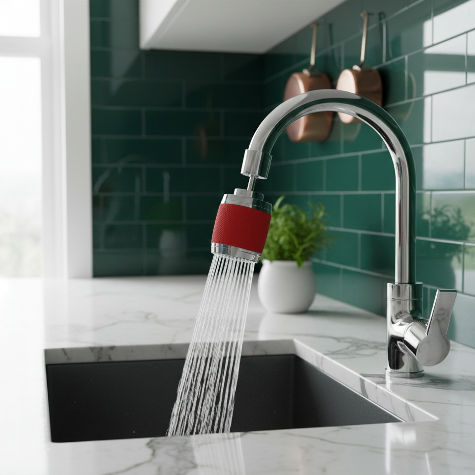 Tête de robinet mousseur filtre eau robinet - Rouge - Laiton