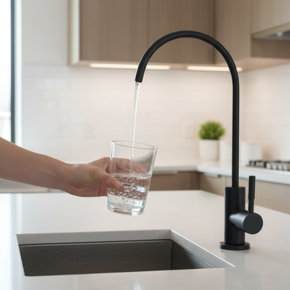 Robinet mitigeur évier cuisine fin - Noir