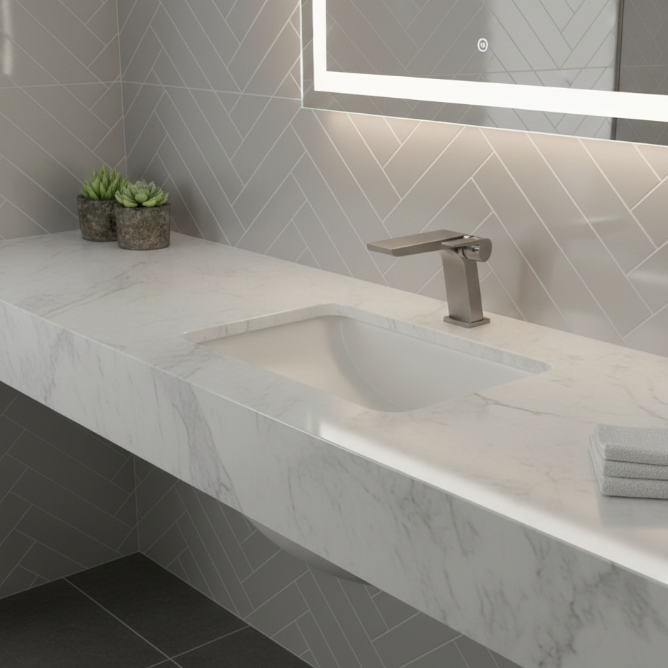 Robinet mitigeur moderne salle de bain lavabo - Argenté - Laiton