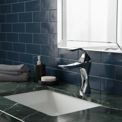 Robinet mitigeur torsade salle de bain lavabo - Argenté - Laiton