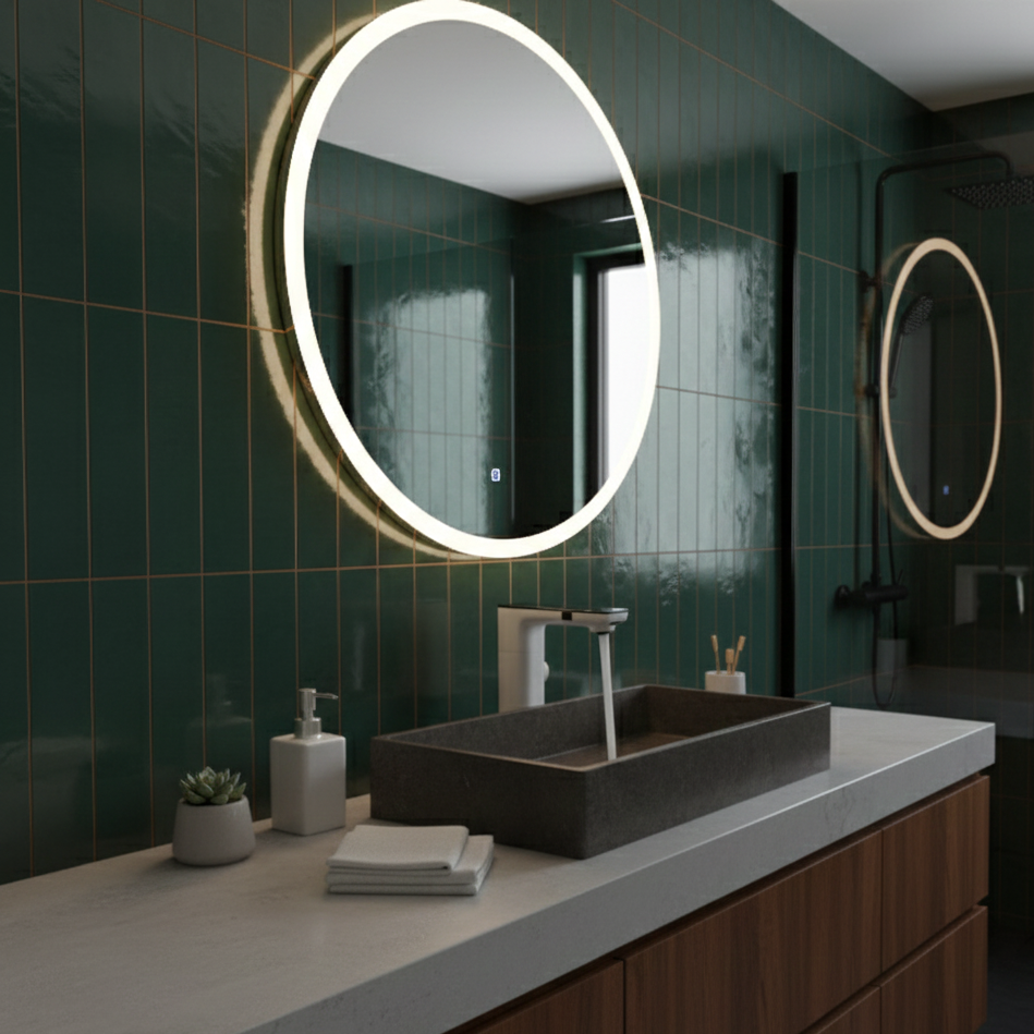 Robinet mitigeur lavabo tactile affichage thermostatique numérique - Blanc - Laiton