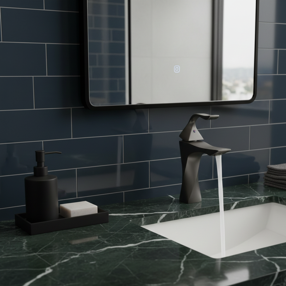 Robinet mitigeur torsade salle de bain lavabo - Argenté - Laiton