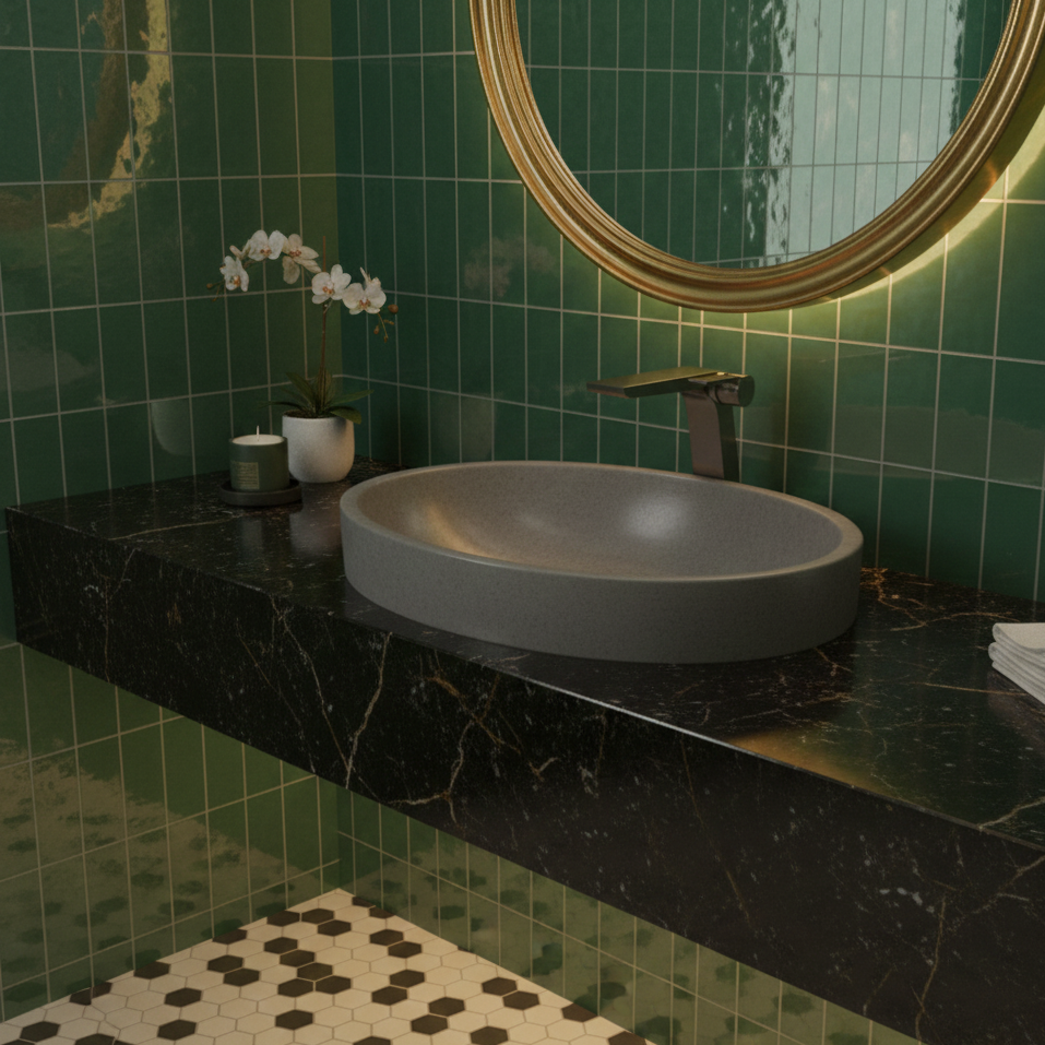 Robinet mitigeur moderne salle de bain lavabo - Argenté - Laiton