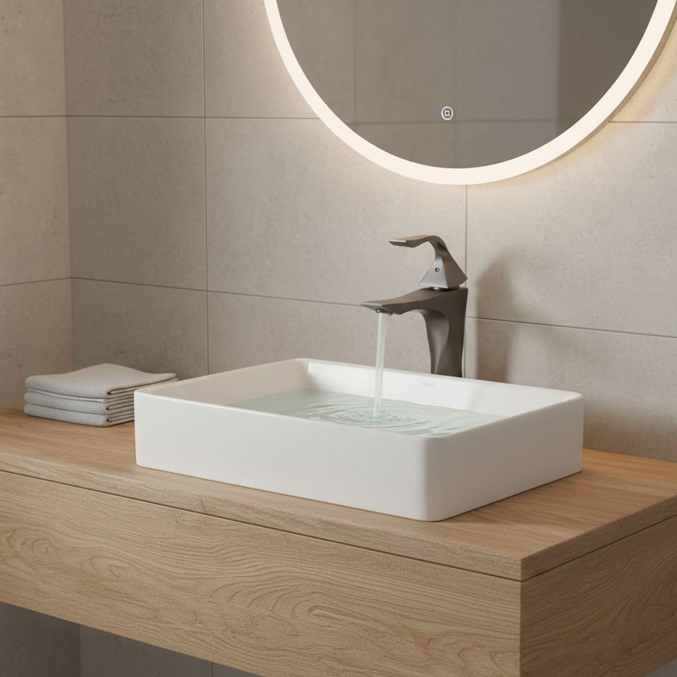 Robinet mitigeur torsade salle de bain lavabo - Argenté - Laiton