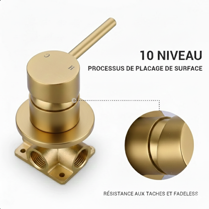 Robinet mitigeur salle de bain lavabo encastrable - Doré - Laiton