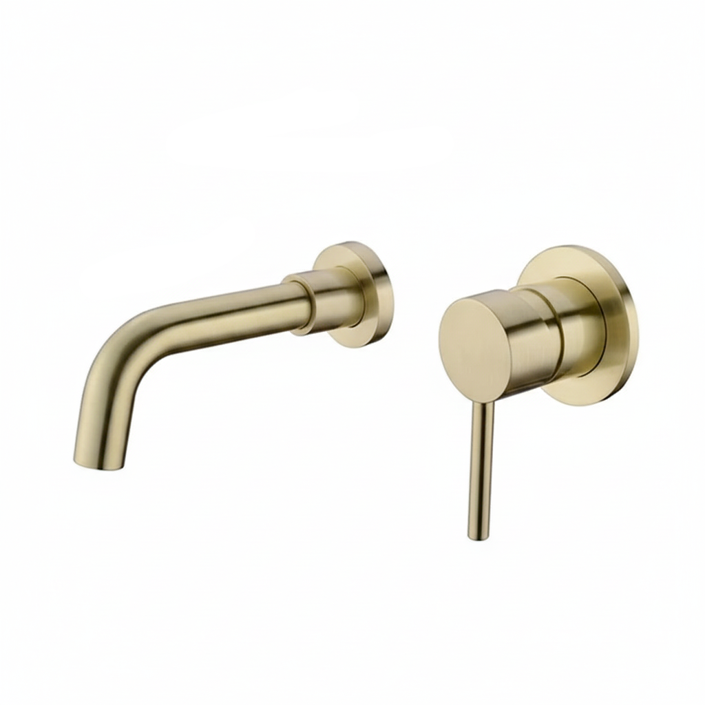 Robinet mitigeur salle de bain lavabo encastrable - Doré - Laiton