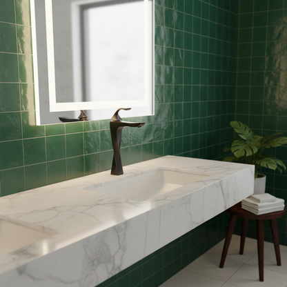 Robinet mitigeur torsade salle de bain lavabo - Noir - Laiton