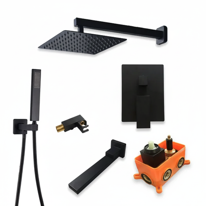 Robinet mitigeur baignoire salle de bain colonne de douche douchette - Noir - Laiton