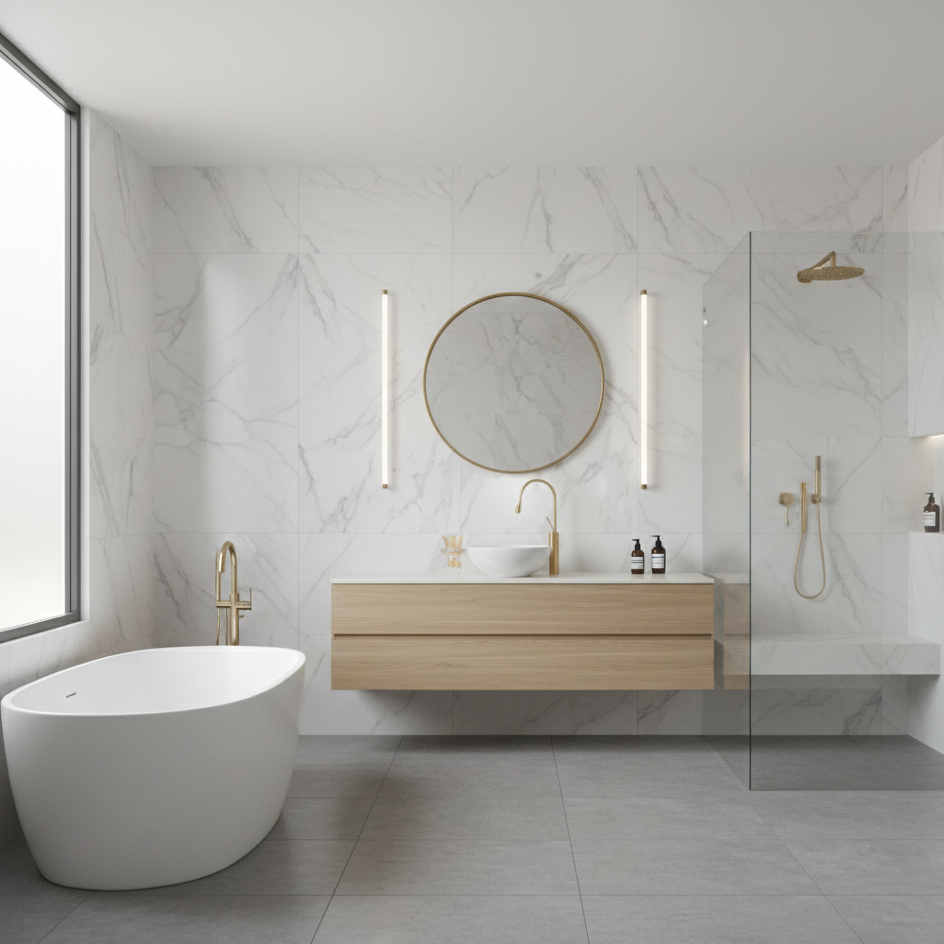 Robinet mitigeur salle de bain lavabo design arrondi goutte - Doré - Laiton