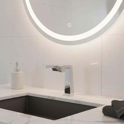 Robinet mitigeur salle de bain lavabo design contemporain - Argenté - Laiton