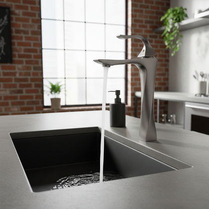 Robinet mitigeur torsade salle de bain lavabo - Argenté - Laiton