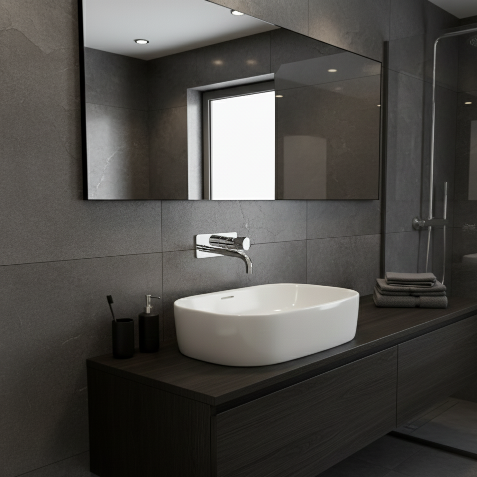 Robinet mitigeur mural salle de bain encastrable - Argenté - Laiton