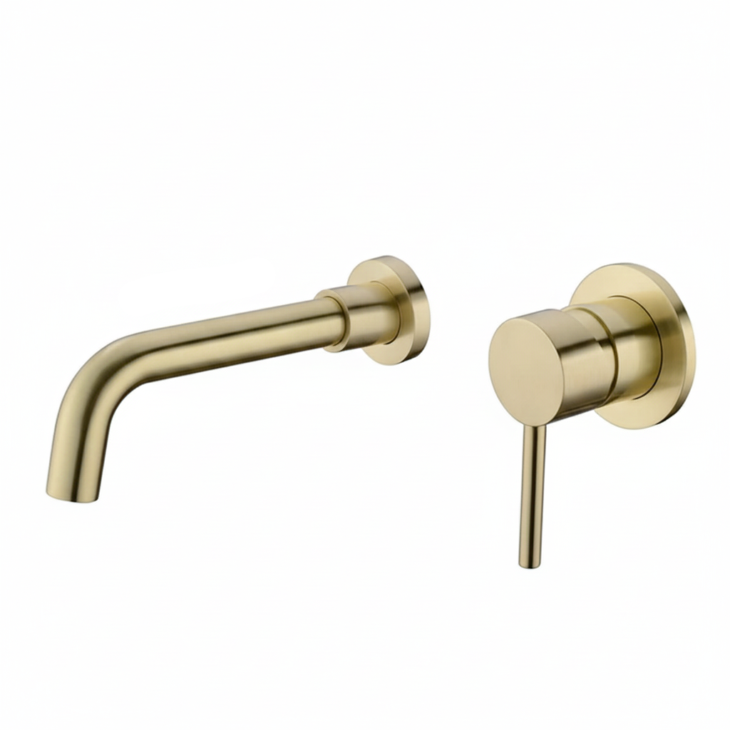 Robinet mitigeur salle de bain lavabo encastrable - Doré - Laiton