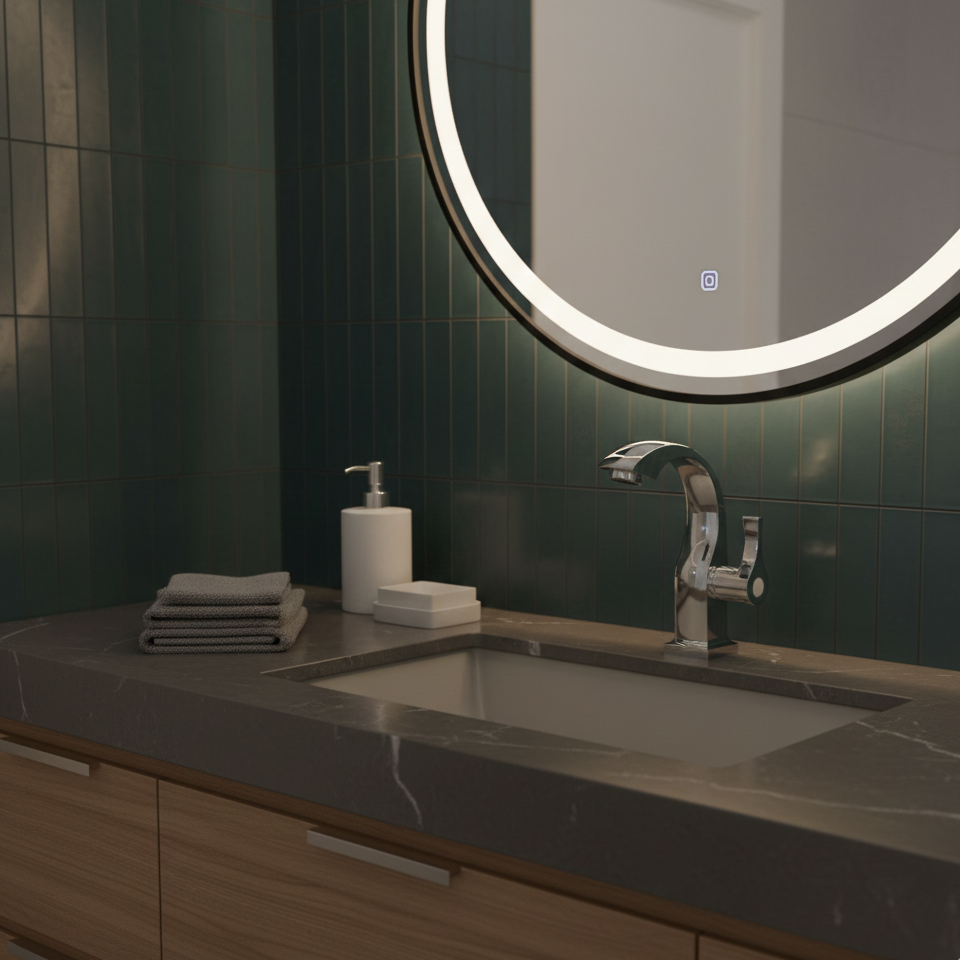 Robinet mitigeur lave main eau froide - Argenté