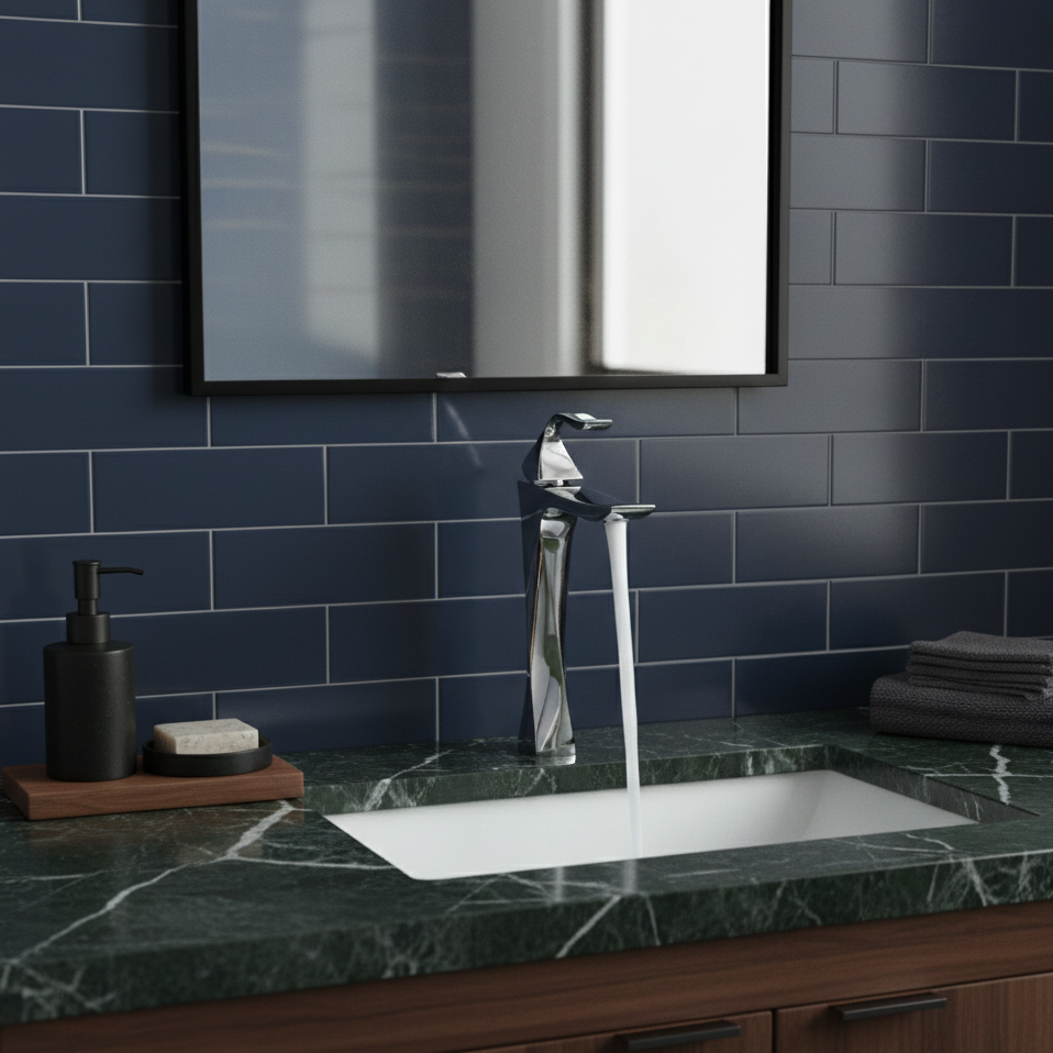 Robinet mitigeur torsade salle de bain lavabo - Argenté - Laiton