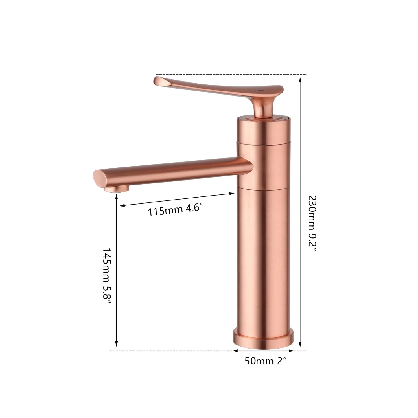 Robinet mitigeur moderne salle de bain lavabo - Doré rose - Laiton