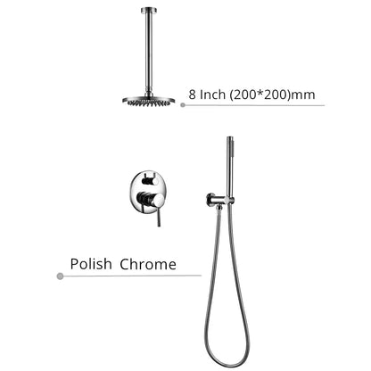 Robinet mitigeur douche salle de bain rond mural encastrable - Doré rose - Laiton