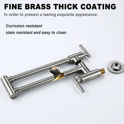 Robinet mitigeur de cuisine rabattable - Noir mat - Laiton