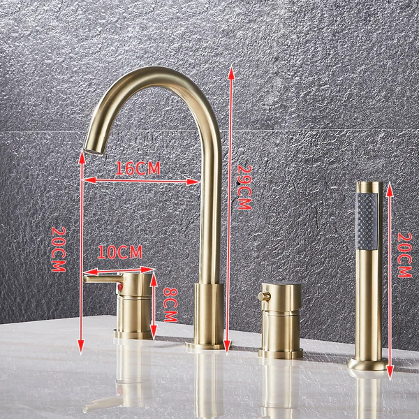 Robinet baignoire encastrable douchette - Noir - Laiton