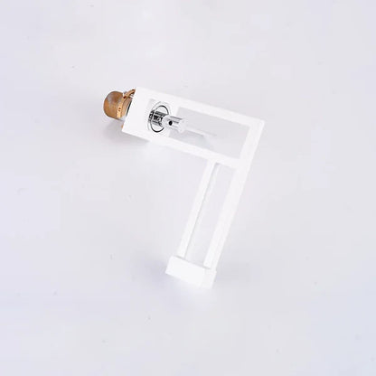 Robinet mitigeur moderne géométrique salle de bain lavabo - Blanc - Laiton