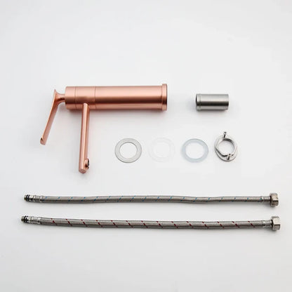 Robinet mitigeur moderne salle de bain lavabo - Doré rose - Laiton