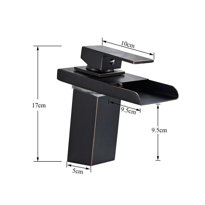 Robinet mitigeur salle de bain lavabo cascade lumineuse - Doré - Laiton