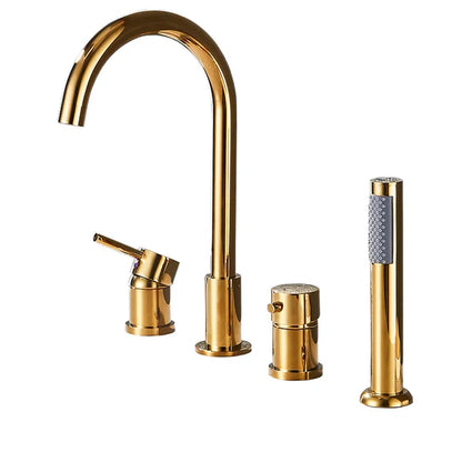 Robinet baignoire encastrable douchette - Doré - Laiton