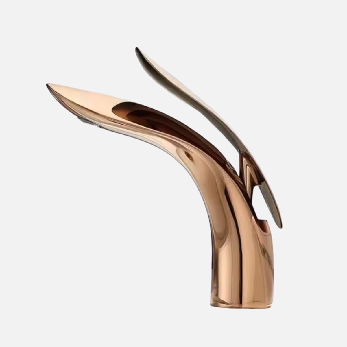 Robinet mitigeur lavabo salle de bain design arrondi - Doré - Laiton